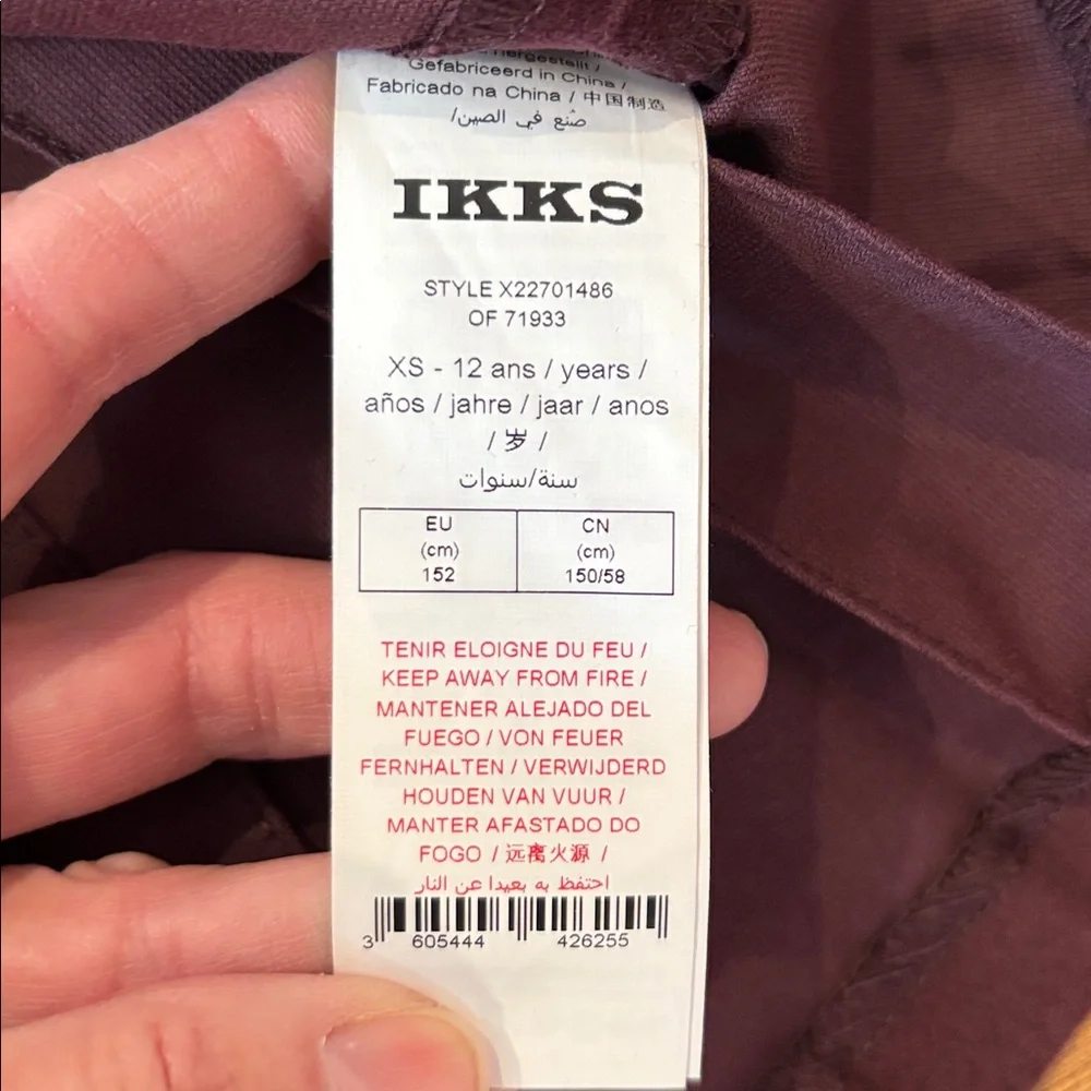 New! IKKS France 12 Purple Brushed Cotton Pleated Skirt